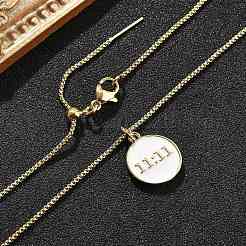 Colliers pendentifs en laiton émaillé avec placage en rack numéro 11:11&nbsp;NJEW-NH0001-05G
