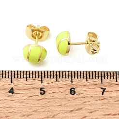 Tennis-Ohrstecker aus Messing mit Emaille&nbsp;EJEW-H108-21G