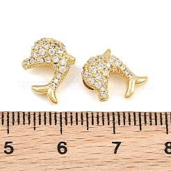 Messing Micro Pave klare Zirkonia Perlen&nbsp;KK-CBA0C67-01G