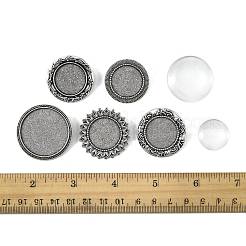 10 stücke 5 stile vintage legierung geschnitzte blume brosche cabochon lünette einstellungen&nbsp;FIND-FS0004-63