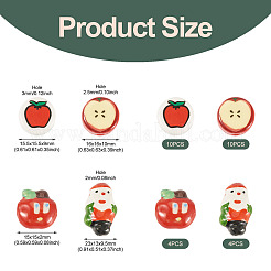 28 Stück 4 Stile Weihnachtsthema handgemachte Porzellanperlen&nbsp;PORC-TA0001-38