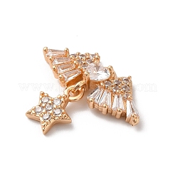 Pendentifs en laiton zircon cubique transparent&nbsp;KK-C062-065G