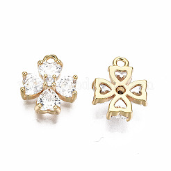 Ciondoli in ottone zirconi chiari micro pavé&nbsp;KK-T056-72G-NF
