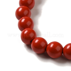 Bracelets extensibles mala cinabre ronds de 6 mm&nbsp;BJEW-B080-28A-07