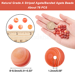 Naturfarbene a gestreifte Achat / bandierte Achatperlenstränge&nbsp;G-AR0003-12