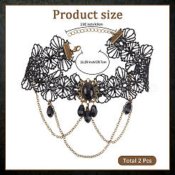 Brassard en dentelle style lolita&nbsp;BJEW-WH20012-03AB