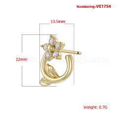Boucles d'oreilles puces en laiton et zircon cubique pour la Saint-Valentin&nbsp;FS-WGB9961-01