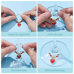 9 Stück 9 Stile Valentinstag Acryl Weinglas Charms&nbsp;AJEW-GO00049