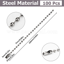 100 chaîne à billes en acier pour chaînes d'étiquettes de prix&nbsp;FIND-SP0002-58B