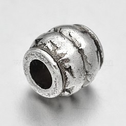 Tibetischen Stil großes Loch Barrel European Beads&nbsp;TIBEB-X0045-RS