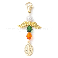 Décorations pendentif ange en acrylique et perles de coquillage&nbsp;HJEW-JM02459