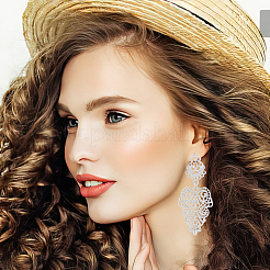 4 par de pendientes colgantes de aleación de 4 colores para mujer&nbsp;EJEW-AN0003-92