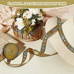Ruban de fleurs jacquard en polyester de style ethnique&nbsp;OCOR-PH0004-86A