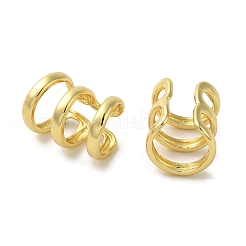 Orecchini a clip in ottone placcato cremagliera&nbsp;EJEW-R162-25G