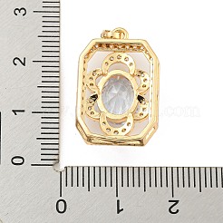 Pendenti in zirconi cubici trasparenti in micro pavè di ottone&nbsp;KK-P263-25KCG-01