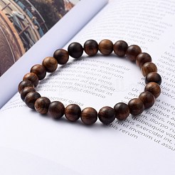 Set di braccialetti elastici con perline in legno naturale unisex&nbsp;BJEW-JB05463