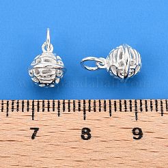 925 Anhänger aus hohler Blume in runder Kugelform aus Sterlingsilber&nbsp;STER-T007-83S