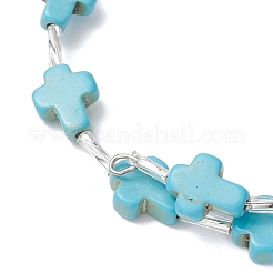 Bracelets en perles turquoise synthétiques teintées pour femmes&nbsp;BJEW-JB11903