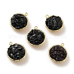 Natürliche schwarze Onyx-Chip-Anhänger&nbsp;KK-C242-05G-10