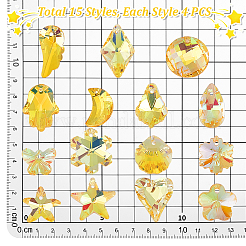 60 Stück 15 Farben UV-beschichtete Glasanhänger&nbsp;GLAA-PH0003-89