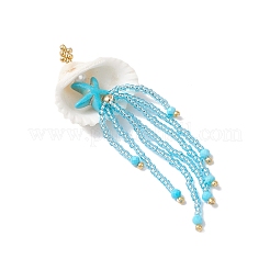 Grands pendentifs en forme d'étoile de mer et de méduse en perles de verre&nbsp;PALLOY-MZ00870-03