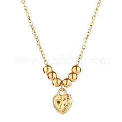 Colliers à pendentif en acier inoxydable 304 avec chaîne câble pour femmes&nbsp;WG91243-03