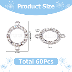 Breloques de connecteur en alliage de cristal strass&nbsp;FIND-HS0002-58P