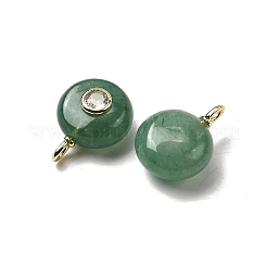 Pendentifs ronds plats en aventurine verte naturelle&nbsp;G-H318-01G-A-01