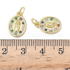 Ciondoli in ottone con zirconi cubici a tema vergine santa&nbsp;KK-L253-32G-05