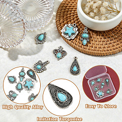 12 colgante de resina turquesa de imitación de 6 estilos&nbsp;FIND-SZ0019-78