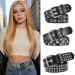 3 ceinture en similicuir PU à rivets&nbsp;AJEW-CL0005-94