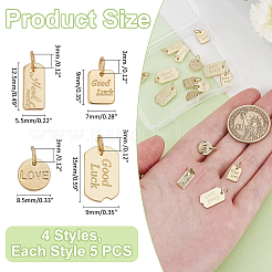 20 Stück 4 Stile Messing Charms&nbsp;KK-ME0001-39