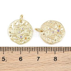 Breloques en laiton zircon cubique micro pavé&nbsp;CU-CBA764E-03-G