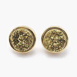 Orecchini in cristallo naturale druzy con quarzo&nbsp;EJEW-I216-07G-RS
