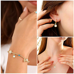 10 breloque en laiton avec bord et boucle en micro pavé de zircone cubique transparente&nbsp;KK-LP0001-33
