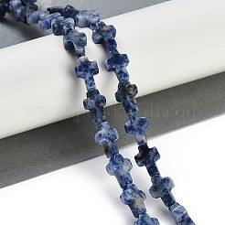 Fili di perle di diaspro macchia blu naturale&nbsp;G-I369-A03-01