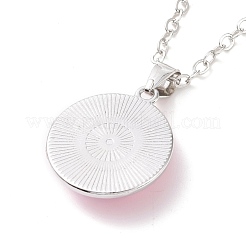 Collana con pendente tondo piatto in vetro con catena in ottone&nbsp;NJEW-A003-01A