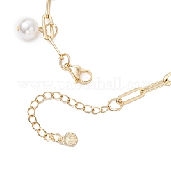 Perline di conchiglie d'acqua dolce naturali e braccialetti con ciondoli in lega smaltata&nbsp;BJEW-JB12214-03