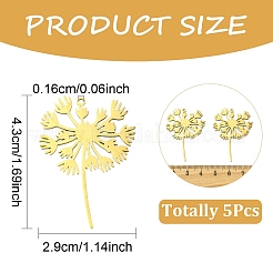 5 pendentif en acier inoxydable 201&nbsp;STAS-YW0003-02G