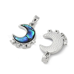 Pendentifs en forme de lune en coquillage de paua naturel&nbsp;KK-U043-23P-01