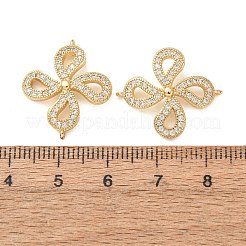 Ciondoli connettore in ottone con micro pavé di zirconi chiari&nbsp;CU-CBA4579-14G