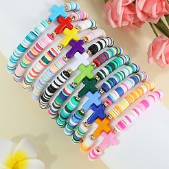 11 Stück Armbänder aus Polymer-Tonperlen&nbsp;BJEW-SW001596