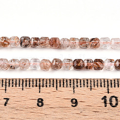 Natürliche Stränge aus Rutilquarzperlen in Schwarzgold&nbsp;G-T141-59