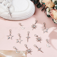 12 stücke 4 arten stern & mond legierung schuhe charme&nbsp;HJEW-DR00213