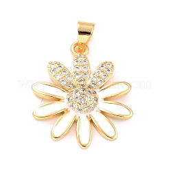 Echte 18 Karat vergoldete Messing Micro Pave Zirkonia Anhänger&nbsp;ZIRC-L100-087G-01