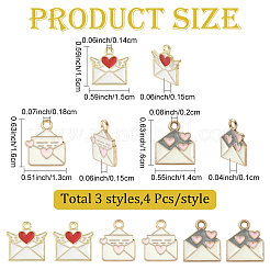 Colgantes de esmalte de aleación 12pcs 3 estilos&nbsp;ENAM-YW0006-80