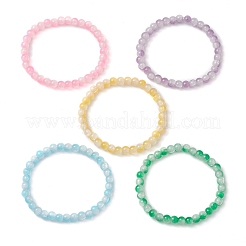 Bracelets extensibles en perles rondes imitation jade pour femmes&nbsp;BJEW-JB10687