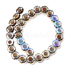 Brins de perles de verre transparentes galvanisées&nbsp;GL-CBA98F0-05D