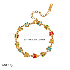 Gliederarmbänder aus Edelstahl 304 mit Strassbesatz&nbsp;WG48A04-02