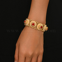 Elegante Armbänder aus Kronenlegierung mit pavébesetzten roten Zirkonia&nbsp;WQ4062